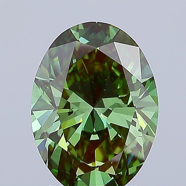 Loose Diamond - OVAL 3.0ct Fancy Vivid Green VS1: Loose Diamond - OVAL 3.0ct Fancy Vivid Green VS1 Source: This is a real non-mined Diamond that has been grown in a lab Shape: OVAL Carats: 3.0 Color: Fancy Vivid Green Certification: IGI Video: