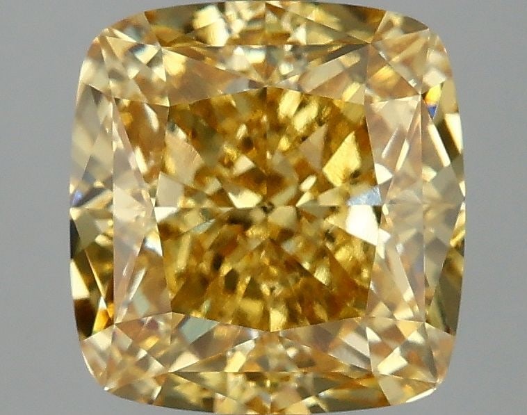Loose Diamond - CUSHION MODIFIED 4.06ct Fancy Vivid Yellow VVS2: Loose Diamond - CUSHION MODIFIED 4.06ct Fancy Vivid Yellow VVS2 Source: This is a real non-mined Diamond that has been grown in a lab Shape: CUSHION MODIFIED Carats: 4.06 Color: Fancy Vivid Yellow Cer