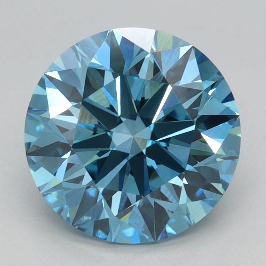 Ideal Loose Diamond - ROUND 2.5ct Fancy Vivid Blue VS1: Ideal Loose Diamond - ROUND 2.5ct Fancy Vivid Blue VS1 Source: This is a real non-mined Diamond that has been grown in a lab Shape: ROUND Carats: 2.5 Color: Fancy Vivid Blue Certification: IGI Video: