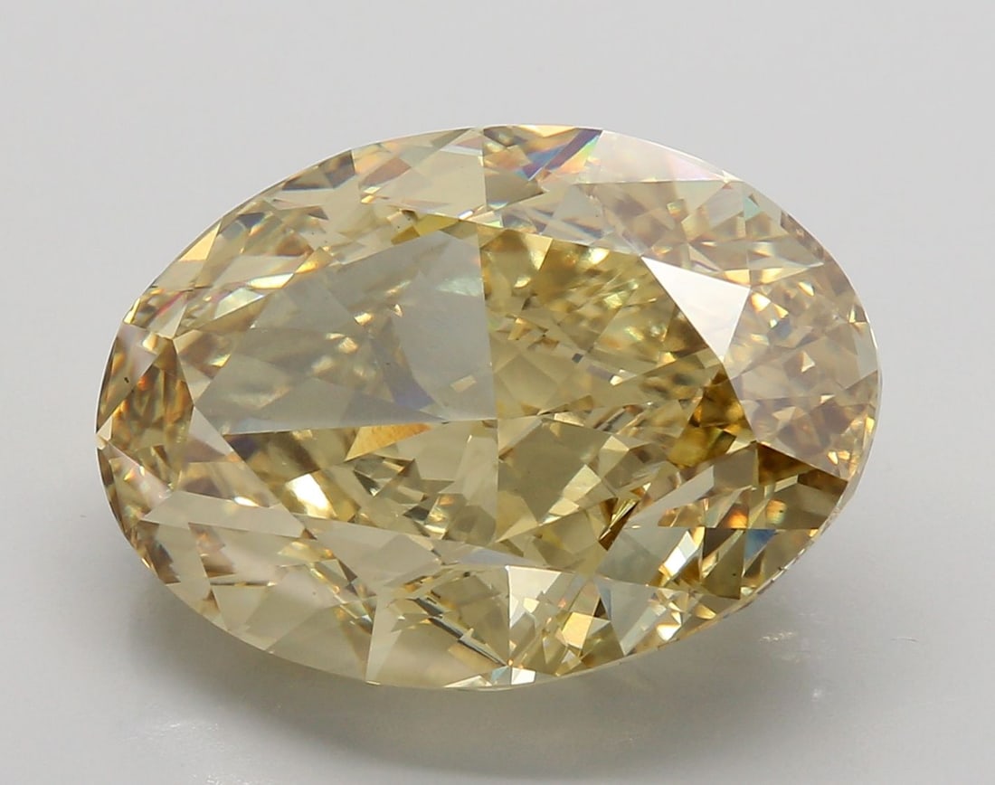 Loose Diamond - OVAL 15.08ct Fancy Intense Yellow VS1: Loose Diamond - OVAL 15.08ct Fancy Intense Yellow VS1 Source: This is a real non-mined Diamond that has been grown in a lab Shape: OVAL Carats: 15.08 Color: Fancy Intense Yellow Certification: IGI Vid