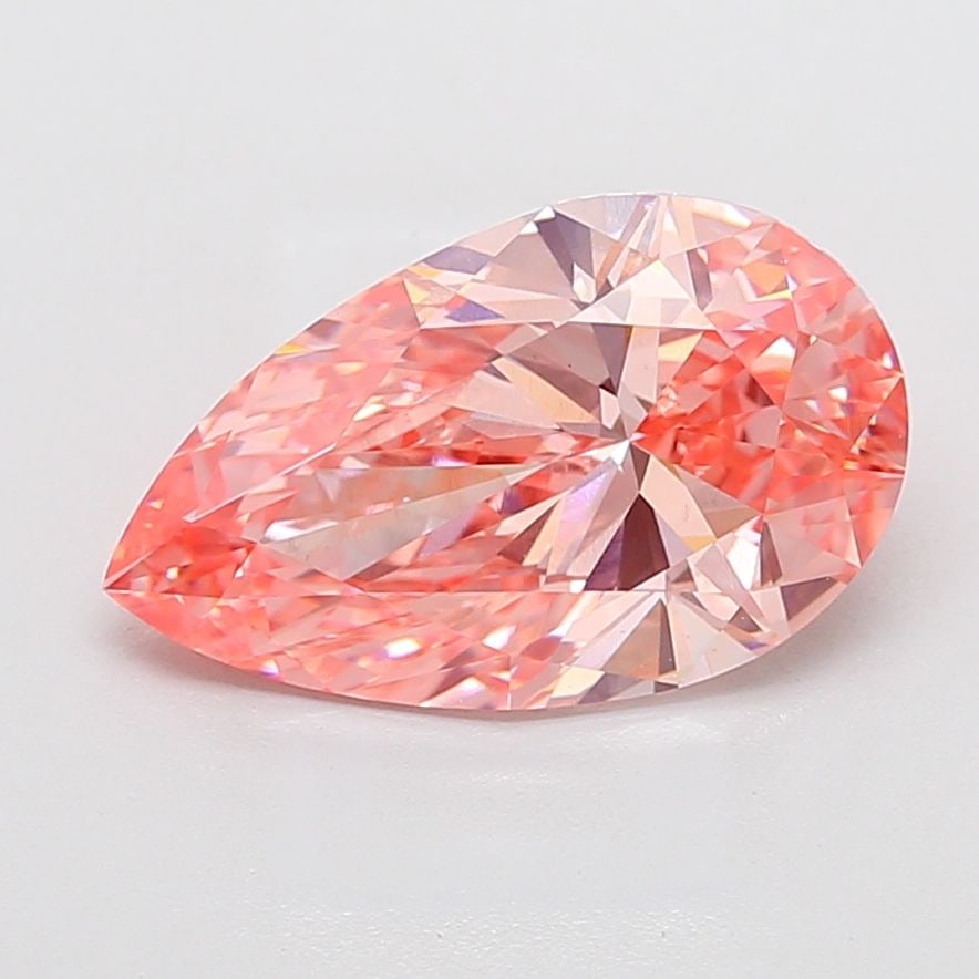 Loose Diamond - PEAR 5.01ct Fancy Vivid Pink VS1: Loose Diamond - PEAR 5.01ct Fancy Vivid Pink VS1 Source: This is a real non-mined Diamond that has been grown in a lab Shape: PEAR Carats: 5.01 Color: Fancy Vivid Pink Certification: IGI Video:
