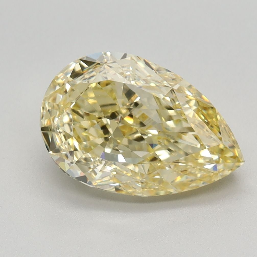Loose Diamond - PEAR 2.11ct Fancy Intense Yellow VS1: Loose Diamond - PEAR 2.11ct Fancy Intense Yellow VS1 Source: This is a real non-mined Diamond that has been grown in a lab Shape: PEAR Carats: 2.11 Color: Fancy Intense Yellow Certification: IGI Video