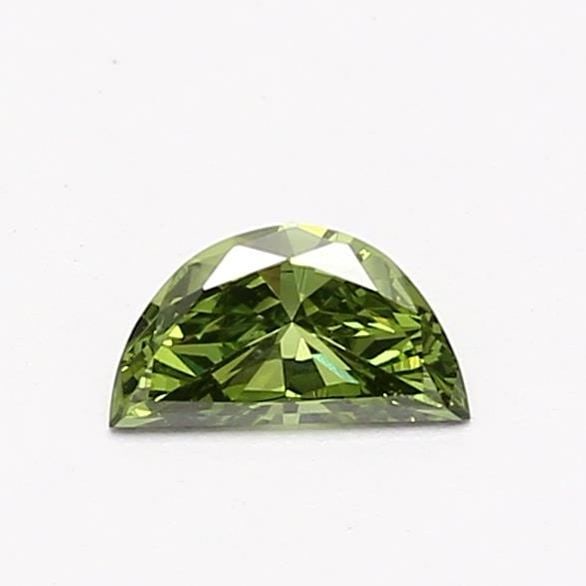 Loose Diamond - HALF MOON 0.26ct Fancy Vivid Green VS1: Loose Diamond - HALF MOON 0.26ct Fancy Vivid Green VS1 Source: This is a real non-mined Diamond that has been grown in a lab Shape: HALF MOON Carats: 0.26 Color: Fancy Vivid Green Certification: NONE 