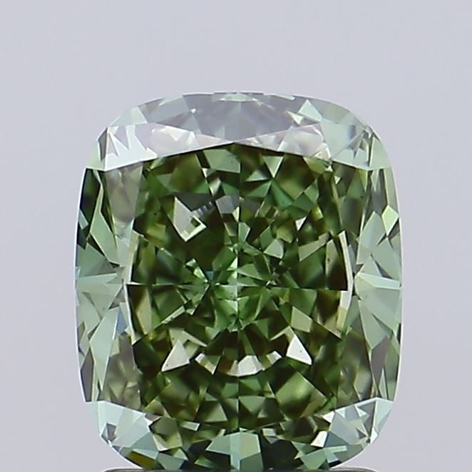Loose Diamond - CUSHION MODIFIED 2.02ct Fancy Vivid Green VS2: Loose Diamond - CUSHION MODIFIED 2.02ct Fancy Vivid Green VS2 Source: This is a real non-mined Diamond that has been grown in a lab Shape: CUSHION MODIFIED Carats: 2.02 Color: Fancy Vivid Green Certif
