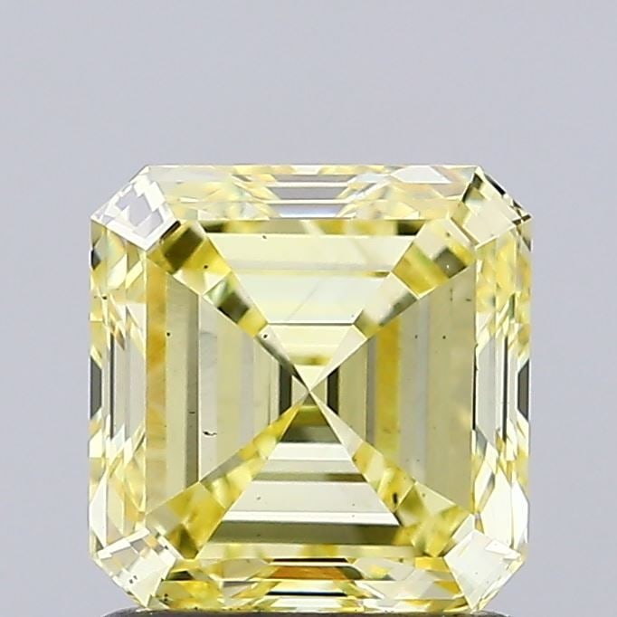 Loose Diamond - ASSCHER 1.35ct Fancy Intense Yellow VS2: Loose Diamond - ASSCHER 1.35ct Fancy Intense Yellow VS2 Source: This is a real non-mined Diamond that has been grown in a lab Shape: ASSCHER Carats: 1.35 Color: Fancy Intense Yellow Certification: IGI