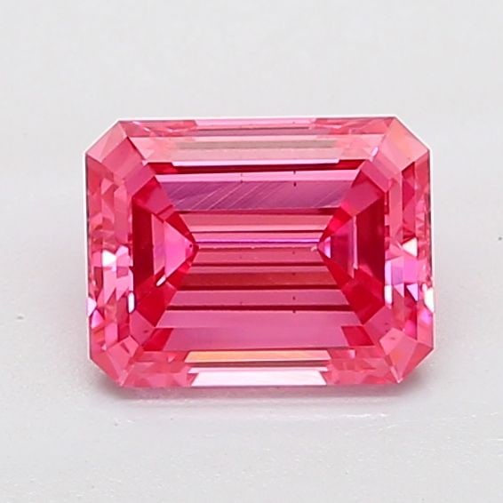 Loose Diamond - EMERALD 1.84ct Fancy Vivid Pink VS2: Loose Diamond - EMERALD 1.84ct Fancy Vivid Pink VS2 Source: This is a real non-mined Diamond that has been grown in a lab Shape: EMERALD Carats: 1.84 Color: Fancy Vivid Pink Certification: IGI Video: