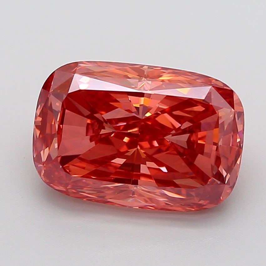 Loose Diamond - CUSHION MODIFIED 7.34ct Fancy Intense Orangey Pink VS1: Loose Diamond - CUSHION MODIFIED 7.34ct Fancy Intense Orangey Pink VS1 Source: This is a real non-mined Diamond that has been grown in a lab Shape: CUSHION MODIFIED Carats: 7.34 Color: Fancy Intense O