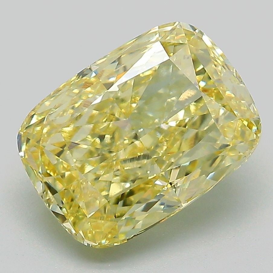 Loose Diamond - CUSHION MODIFIED 4.11ct Fancy Intense Yellow VVS2: Loose Diamond - CUSHION MODIFIED 4.11ct Fancy Intense Yellow VVS2 Source: This is a real non-mined Diamond that has been grown in a lab Shape: CUSHION MODIFIED Carats: 4.11 Color: Fancy Intense Yellow