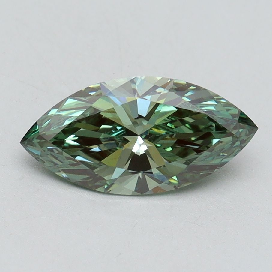 Loose Diamond - MARQUISE 1.04ct Fancy Vivid Green VS1: Loose Diamond - MARQUISE 1.04ct Fancy Vivid Green VS1 Source: This is a real non-mined Diamond that has been grown in a lab Shape: MARQUISE Carats: 1.04 Color: Fancy Vivid Green Certification: IGI Vid