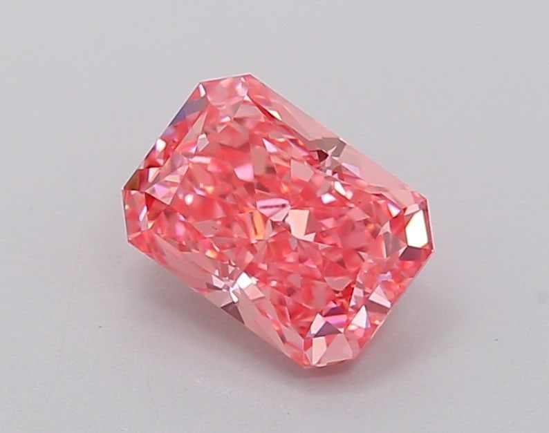 Loose Diamond - RADIANT 1.23ct Fancy Vivid Pink VS1: Loose Diamond - RADIANT 1.23ct Fancy Vivid Pink VS1 Source: This is a real non-mined Diamond that has been grown in a lab Shape: RADIANT Carats: 1.23 Color: Fancy Vivid Pink Certification: IGI Video: