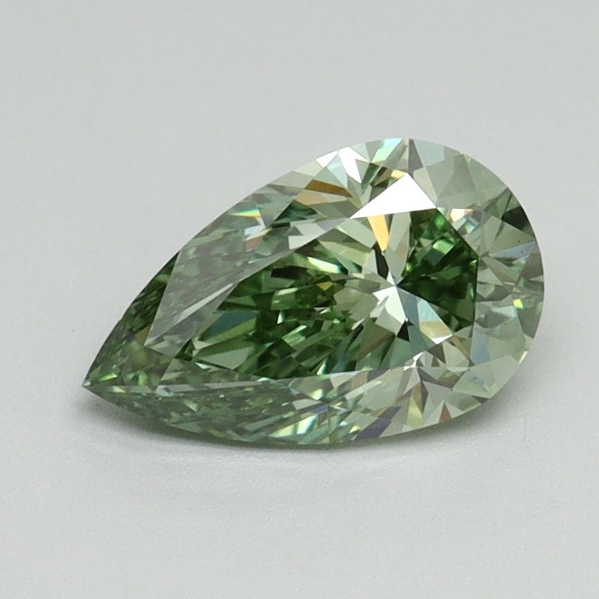Loose Diamond - PEAR 1.16ct Fancy Vivid Green VS1: Loose Diamond - PEAR 1.16ct Fancy Vivid Green VS1 Source: This is a real non-mined Diamond that has been grown in a lab Shape: PEAR Carats: 1.16 Color: Fancy Vivid Green Certification: IGI Video: