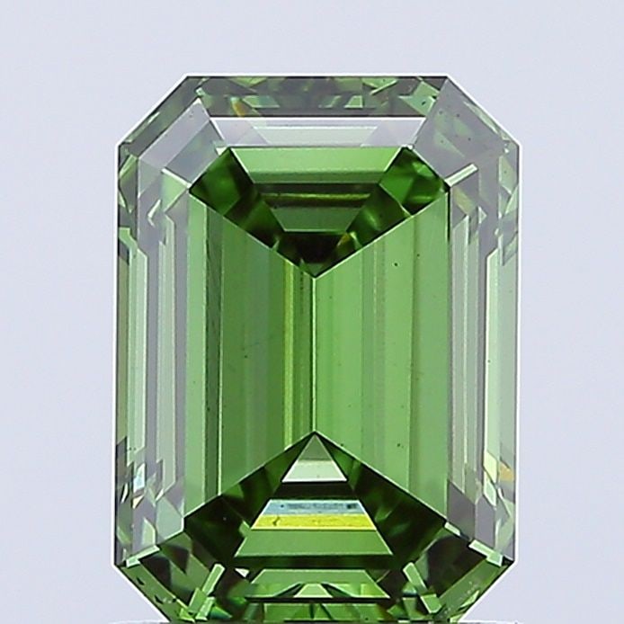 Loose Diamond - EMERALD 1.56ct Fancy Vivid Green VS1: Loose Diamond - EMERALD 1.56ct Fancy Vivid Green VS1 Source: This is a real non-mined Diamond that has been grown in a lab Shape: EMERALD Carats: 1.56 Color: Fancy Vivid Green Certification: IGI Video
