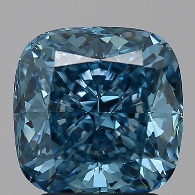 Loose Diamond - CUSHION BRILLIANT 2.52ct Blue VS1: Loose Diamond - CUSHION BRILLIANT 2.52ct Blue VS1 Source: This is a real non-mined Diamond that has been grown in a lab Shape: CUSHION BRILLIANT Carats: 2.52 Color: Blue Certification: NONE Video: