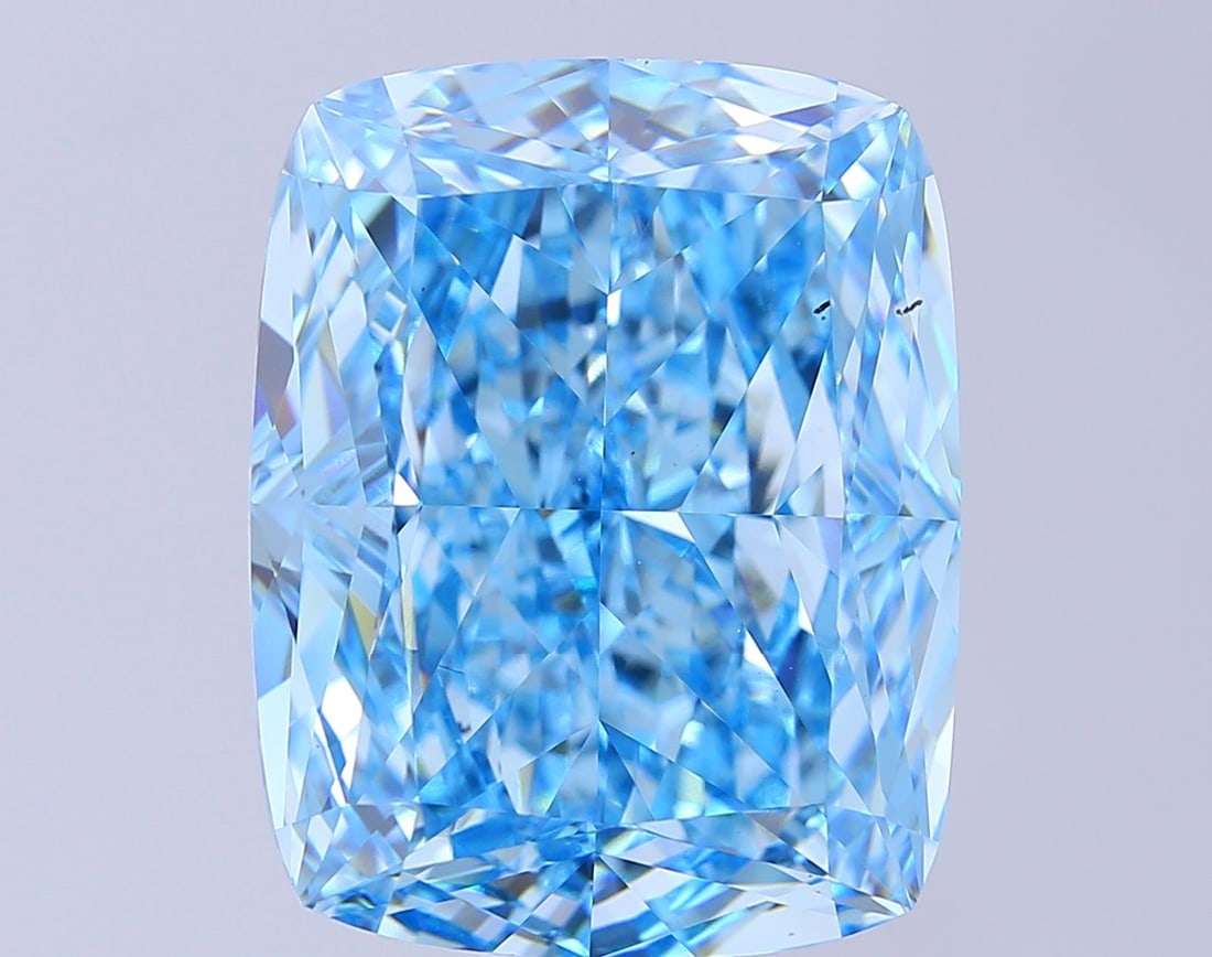 Loose Diamond - CUSHION MODIFIED 20.11ct Fancy Vivid Blue VS2: Loose Diamond - CUSHION MODIFIED 20.11ct Fancy Vivid Blue VS2 Source: This is a real non-mined Diamond that has been grown in a lab Shape: CUSHION MODIFIED Carats: 20.11 Color: Fancy Vivid Blue Certif