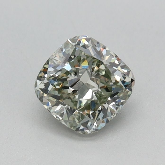 Loose Diamond - CUSHION BRILLIANT 0.47ct Fancy Light Green VVS2: Loose Diamond - CUSHION BRILLIANT 0.47ct Fancy Light Green VVS2 Source: This is a real non-mined Diamond that has been grown in a lab Shape: CUSHION BRILLIANT Carats: 0.47 Color: Fancy Light Green Cer