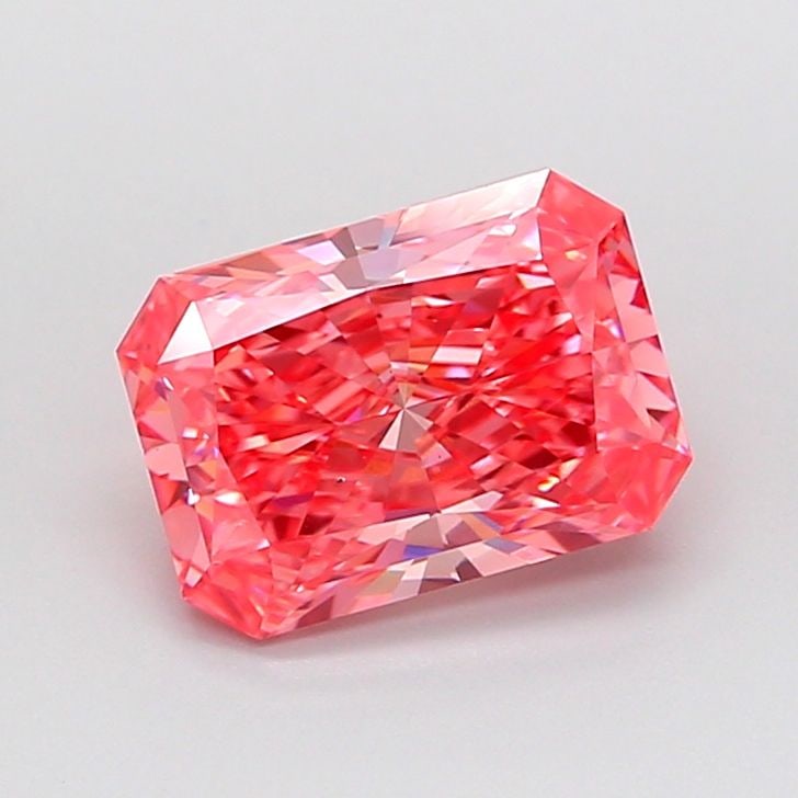 Loose Diamond - RADIANT 2.05ct Fancy Vivid Pink VS1: Loose Diamond - RADIANT 2.05ct Fancy Vivid Pink VS1 Source: This is a real non-mined Diamond that has been grown in a lab Shape: RADIANT Carats: 2.05 Color: Fancy Vivid Pink Certification: IGI Video: