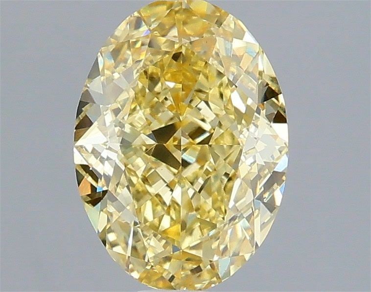 Loose Diamond - OVAL 2.01ct Fancy Vivid Yellow VS1: Loose Diamond - OVAL 2.01ct Fancy Vivid Yellow VS1 Source: This is a real non-mined Diamond that has been grown in a lab Shape: OVAL Carats: 2.01 Color: Fancy Vivid Yellow Certification: IGI Video: