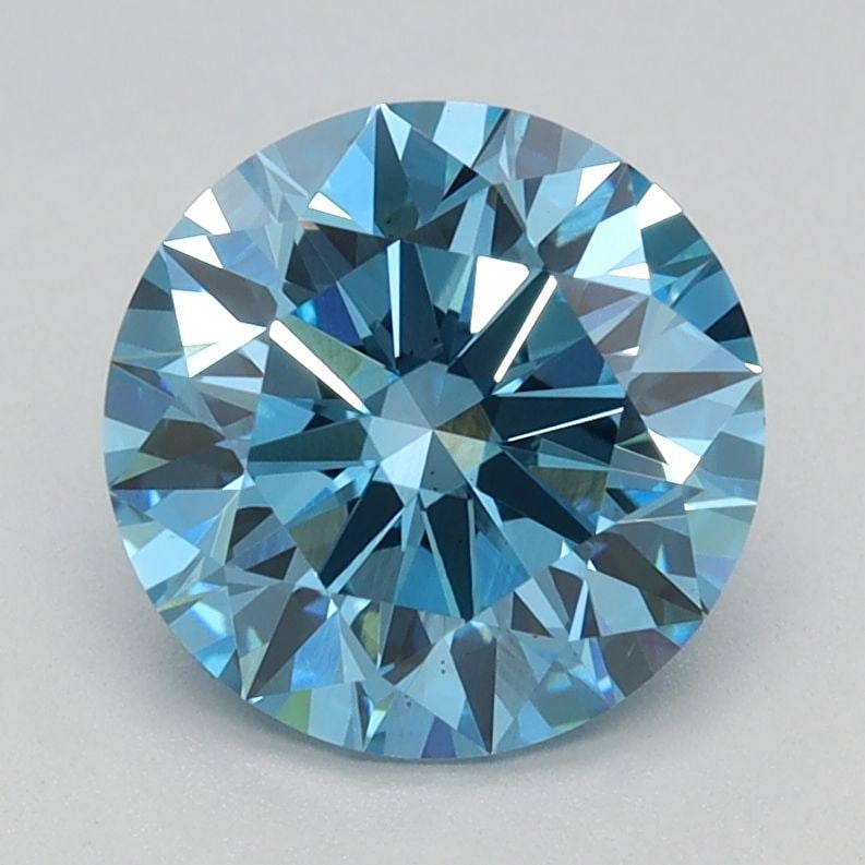Ideal Loose Diamond - ROUND 1.71ct Fancy Vivid Blue VS2: Ideal Loose Diamond - ROUND 1.71ct Fancy Vivid Blue VS2 Source: This is a real non-mined Diamond that has been grown in a lab Shape: ROUND Carats: 1.71 Color: Fancy Vivid Blue Certification: IGI Video