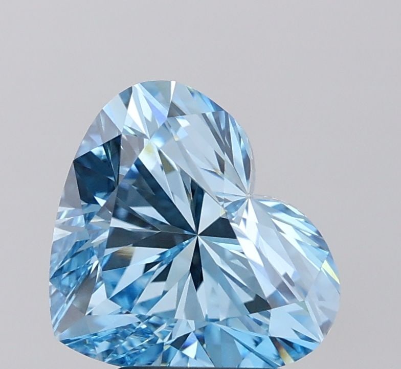 Loose Diamond - HEART 3.02ct Fancy Vivid Blue VVS2: Loose Diamond - HEART 3.02ct Fancy Vivid Blue VVS2 Source: This is a real non-mined Diamond that has been grown in a lab Shape: HEART Carats: 3.02 Color: Fancy Vivid Blue Certification: IGI Video: