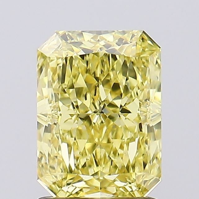 Loose Diamond - RADIANT 1.59ct Fancy Intense Yellow VS1: Loose Diamond - RADIANT 1.59ct Fancy Intense Yellow VS1 Source: This is a real non-mined Diamond that has been grown in a lab Shape: RADIANT Carats: 1.59 Color: Fancy Intense Yellow Certification: IGI