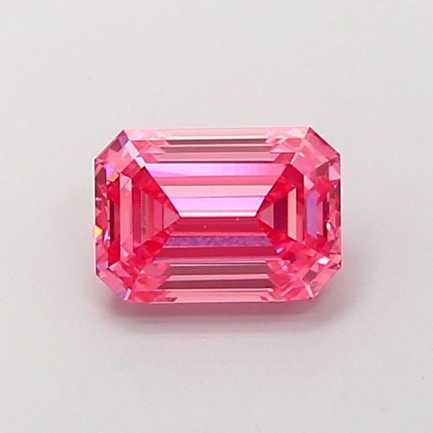 Loose Diamond - EMERALD 1.03ct Fancy Vivid Pink VVS2: Loose Diamond - EMERALD 1.03ct Fancy Vivid Pink VVS2 Source: This is a real non-mined Diamond that has been grown in a lab Shape: EMERALD Carats: 1.03 Color: Fancy Vivid Pink Certification: IGI Video: