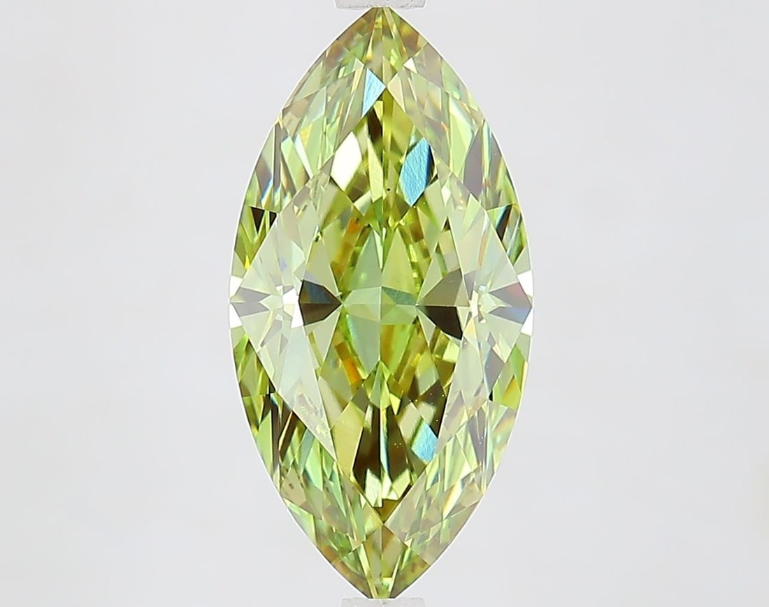 Loose Diamond - MARQUISE 3.07ct Fancy Vivid Green VVS2: Loose Diamond - MARQUISE 3.07ct Fancy Vivid Green VVS2 Source: This is a real non-mined Diamond that has been grown in a lab Shape: MARQUISE Carats: 3.07 Color: Fancy Vivid Green Certification: IGI Vi
