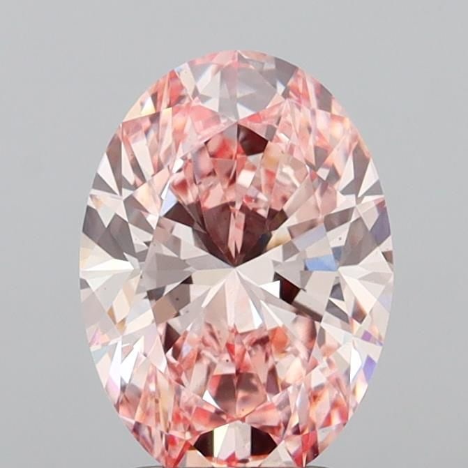 Loose Diamond - OVAL 2.55ct Fancy Vivid Pink VS1: Loose Diamond - OVAL 2.55ct Fancy Vivid Pink VS1 Source: This is a real non-mined Diamond that has been grown in a lab Shape: OVAL Carats: 2.55 Color: Fancy Vivid Pink Certification: IGI Video: