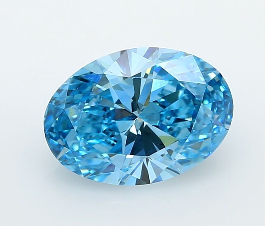 Loose Diamond - OVAL 2.38ct Fancy Vivid Blue VVS2: Loose Diamond - OVAL 2.38ct Fancy Vivid Blue VVS2 Source: This is a real non-mined Diamond that has been grown in a lab Shape: OVAL Carats: 2.38 Color: Fancy Vivid Blue Certification: IGI Video: