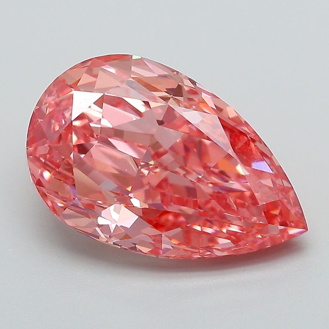 Loose Diamond - PEAR 5.03ct Fancy Vivid Pink VS1: Loose Diamond - PEAR 5.03ct Fancy Vivid Pink VS1 Source: This is a real non-mined Diamond that has been grown in a lab Shape: PEAR Carats: 5.03 Color: Fancy Vivid Pink Certification: IGI Video: