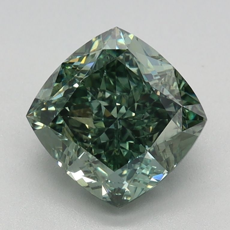 Loose Diamond - CUSHION MODIFIED 1.62ct Fancy Vivid Green VS2: Loose Diamond - CUSHION MODIFIED 1.62ct Fancy Vivid Green VS2 Source: This is a real non-mined Diamond that has been grown in a lab Shape: CUSHION MODIFIED Carats: 1.62 Color: Fancy Vivid Green Certif
