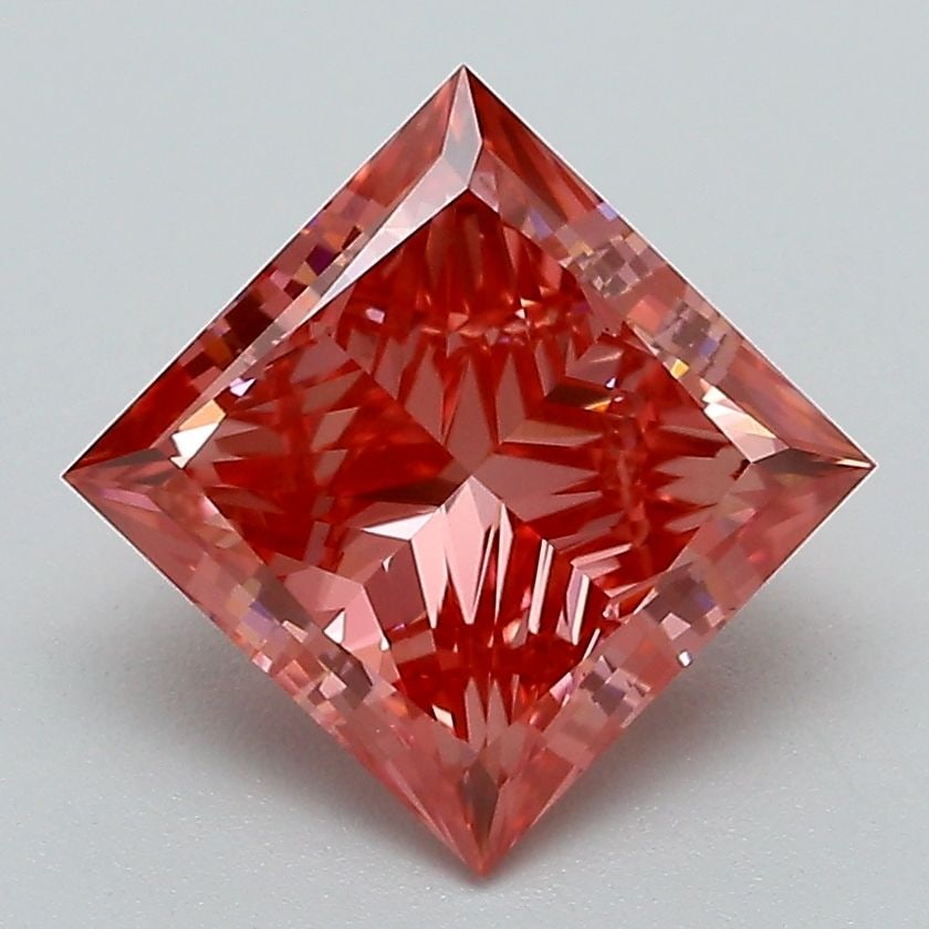 Loose Diamond - PRINCESS 2.5ct Fancy Vivid Pink VS1: Loose Diamond - PRINCESS 2.5ct Fancy Vivid Pink VS1 Source: This is a real non-mined Diamond that has been grown in a lab Shape: PRINCESS Carats: 2.5 Color: Fancy Vivid Pink Certification: IGI Video: