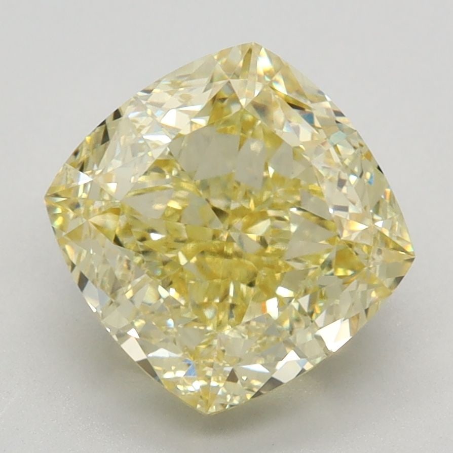 Loose Diamond - CUSHION MODIFIED 3.38ct Fancy Intense Yellow VVS2: Loose Diamond - CUSHION MODIFIED 3.38ct Fancy Intense Yellow VVS2 Source: This is a real non-mined Diamond that has been grown in a lab Shape: CUSHION MODIFIED Carats: 3.38 Color: Fancy Intense Yellow