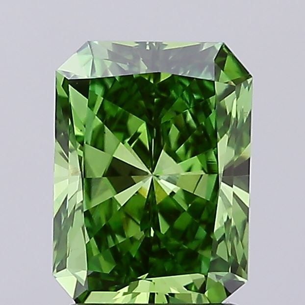 Loose Diamond - RADIANT 2.01ct Fancy Vivid Green VS1: Loose Diamond - RADIANT 2.01ct Fancy Vivid Green VS1 Source: This is a real non-mined Diamond that has been grown in a lab Shape: RADIANT Carats: 2.01 Color: Fancy Vivid Green Certification: IGI Video