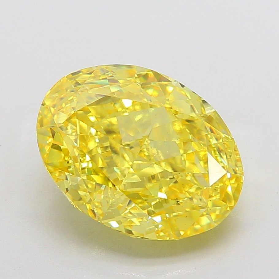Loose Diamond - OVAL 9.04ct Fancy Vivid Yellow VS2: Loose Diamond - OVAL 9.04ct Fancy Vivid Yellow VS2 Source: This is a real non-mined Diamond that has been grown in a lab Shape: OVAL Carats: 9.04 Color: Fancy Vivid Yellow Certification: IGI Video: