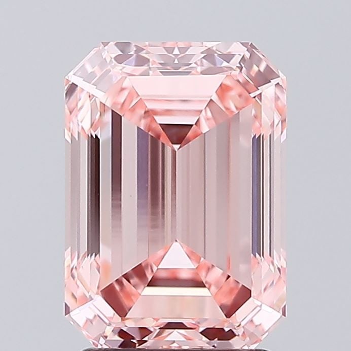 Loose Diamond - EMERALD 2.52ct Fancy Vivid Pink VS1: Loose Diamond - EMERALD 2.52ct Fancy Vivid Pink VS1 Source: This is a real non-mined Diamond that has been grown in a lab Shape: EMERALD Carats: 2.52 Color: Fancy Vivid Pink Certification: IGI Video: