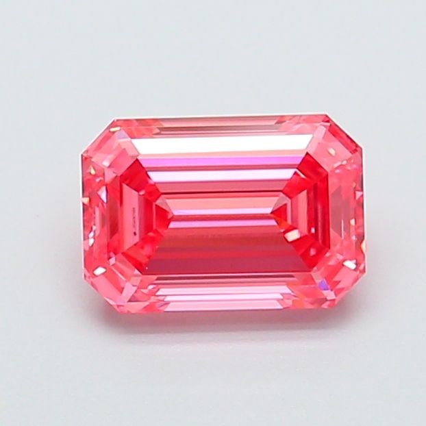 Loose Diamond - EMERALD 1.59ct Fancy Vivid Pink VVS2: Loose Diamond - EMERALD 1.59ct Fancy Vivid Pink VVS2 Source: This is a real non-mined Diamond that has been grown in a lab Shape: EMERALD Carats: 1.59 Color: Fancy Vivid Pink Certification: IGI Video: