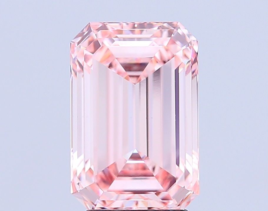 Loose Diamond - EMERALD 3.59ct Fancy Pink VS2: Loose Diamond - EMERALD 3.59ct Fancy Pink VS2 Source: This is a real non-mined Diamond that has been grown in a lab Shape: EMERALD Carats: 3.59 Color: Fancy Pink Certification: IGI Video: