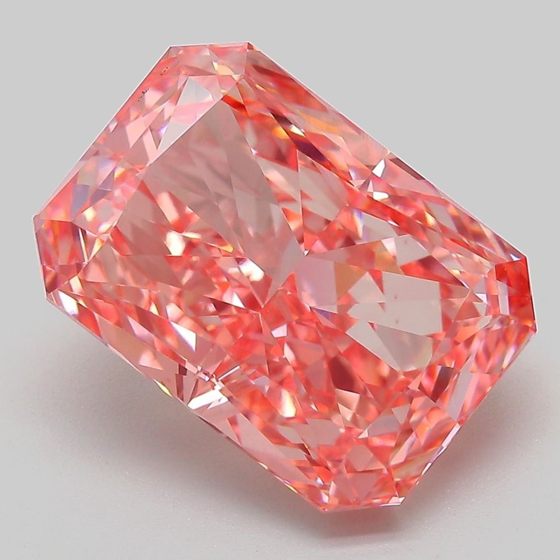 Loose Diamond - RADIANT 8.31ct Fancy Vivid Pink VS1: Loose Diamond - RADIANT 8.31ct Fancy Vivid Pink VS1 Source: This is a real non-mined Diamond that has been grown in a lab Shape: RADIANT Carats: 8.31 Color: Fancy Vivid Pink Certification: IGI Video: