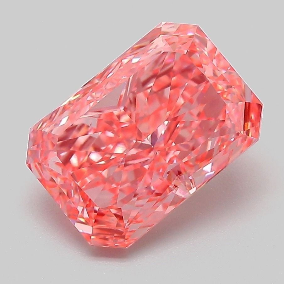 Loose Diamond - RADIANT 3.06ct Fancy Vivid Pink VS1: Loose Diamond - RADIANT 3.06ct Fancy Vivid Pink VS1 Source: This is a real non-mined Diamond that has been grown in a lab Shape: RADIANT Carats: 3.06 Color: Fancy Vivid Pink Certification: IGI Video: