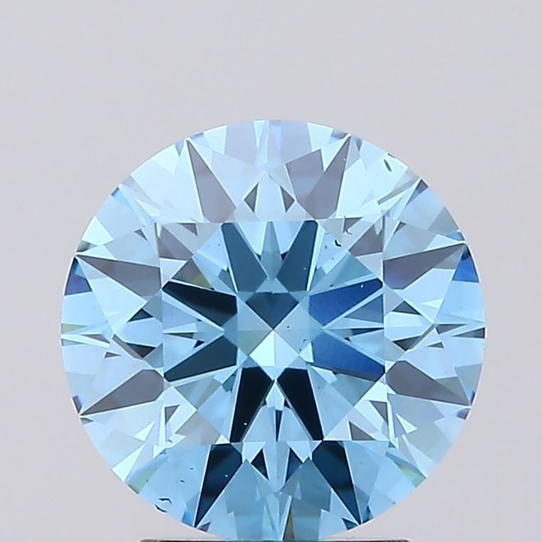 Ideal Loose Diamond - ROUND 2.52ct Fancy Vivid Blue VS2: Ideal Loose Diamond - ROUND 2.52ct Fancy Vivid Blue VS2 Source: This is a real non-mined Diamond that has been grown in a lab Shape: ROUND Carats: 2.52 Color: Fancy Vivid Blue Certification: IGI Video