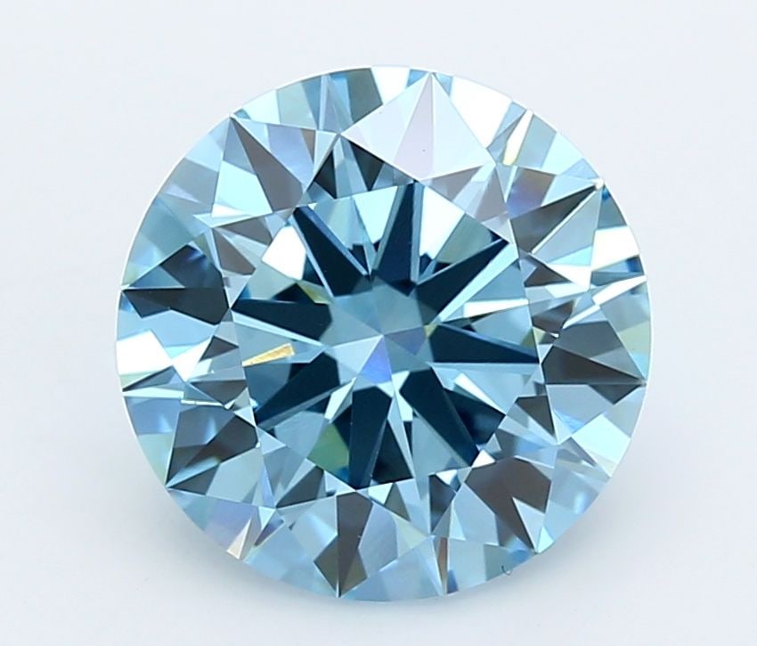 Ideal Loose Diamond - ROUND 5.04ct Fancy Vivid Blue VS1: Ideal Loose Diamond - ROUND 5.04ct Fancy Vivid Blue VS1 Source: This is a real non-mined Diamond that has been grown in a lab Shape: ROUND Carats: 5.04 Color: Fancy Vivid Blue Certification: IGI Video