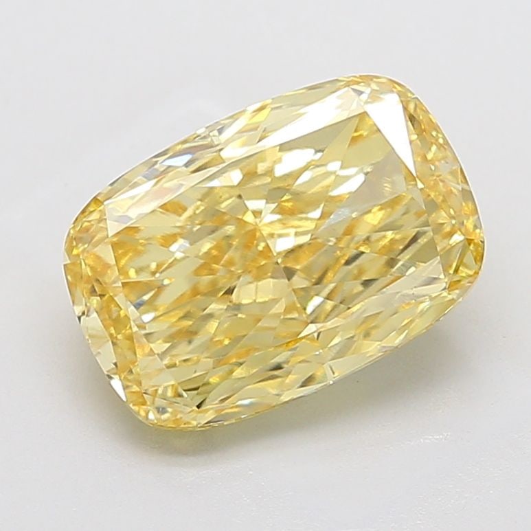 Loose Diamond - CUSHION MODIFIED 5.07ct Fancy Intense Yellow VS1: Loose Diamond - CUSHION MODIFIED 5.07ct Fancy Intense Yellow VS1 Source: This is a real non-mined Diamond that has been grown in a lab Shape: CUSHION MODIFIED Carats: 5.07 Color: Fancy Intense Yellow 