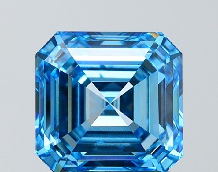 Loose Diamond - ASSCHER 2.02ct Fancy Vivid Blue VS2: Loose Diamond - ASSCHER 2.02ct Fancy Vivid Blue VS2 Source: This is a real non-mined Diamond that has been grown in a lab Shape: ASSCHER Carats: 2.02 Color: Fancy Vivid Blue Certification: IGI Video: