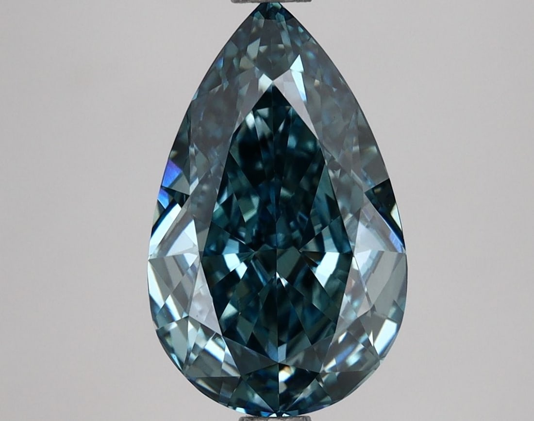 Loose Diamond - PEAR 2.58ct Fancy Vivid Blue VVS2: Loose Diamond - PEAR 2.58ct Fancy Vivid Blue VVS2 Source: This is a real non-mined Diamond that has been grown in a lab Shape: PEAR Carats: 2.58 Color: Fancy Vivid Blue Certification: IGI Video: