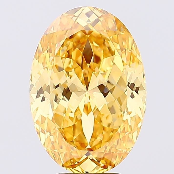 Loose Diamond - OVAL 4.25ct Fancy Vivid Orange Yellow VVS2: Loose Diamond - OVAL 4.25ct Fancy Vivid Orange Yellow VVS2 Source: This is a real non-mined Diamond that has been grown in a lab Shape: OVAL Carats: 4.25 Color: Fancy Vivid Orange Yellow Certification