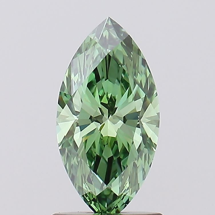 Loose Diamond - MARQUISE 1.03ct Fancy Vivid Green VVS2: Loose Diamond - MARQUISE 1.03ct Fancy Vivid Green VVS2 Source: This is a real non-mined Diamond that has been grown in a lab Shape: MARQUISE Carats: 1.03 Color: Fancy Vivid Green Certification: IGI Vi