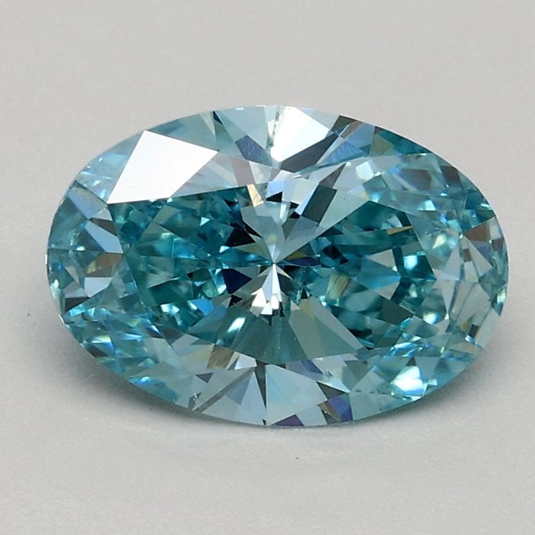 Loose Diamond - OVAL 1.0ct Fancy Vivid Green Blue SI2: Loose Diamond - OVAL 1.0ct Fancy Vivid Green Blue SI2 Source: This is a real non-mined Diamond that has been grown in a lab Shape: OVAL Carats: 1.0 Color: Fancy Vivid Green Blue Certification: IGI Vid