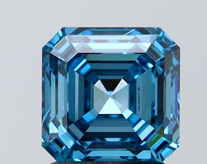 Loose Diamond - ASSCHER 2.12ct Fancy Vivid Blue VVS1: Loose Diamond - ASSCHER 2.12ct Fancy Vivid Blue VVS1 Source: This is a real non-mined Diamond that has been grown in a lab Shape: ASSCHER Carats: 2.12 Color: Fancy Vivid Blue Certification: IGI Video:
