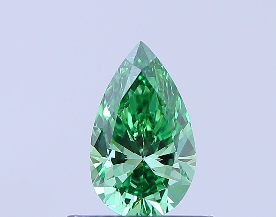 Loose Diamond - PEAR 0.51ct Fancy Vivid Green VS1: Loose Diamond - PEAR 0.51ct Fancy Vivid Green VS1 Source: This is a real non-mined Diamond that has been grown in a lab Shape: PEAR Carats: 0.51 Color: Fancy Vivid Green Certification: IGI Video: