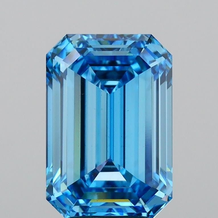 Loose Diamond - EMERALD 4.73ct Fancy Vivid Blue VS2: Loose Diamond - EMERALD 4.73ct Fancy Vivid Blue VS2 Source: This is a real non-mined Diamond that has been grown in a lab Shape: EMERALD Carats: 4.73 Color: Fancy Vivid Blue Certification: IGI Video: